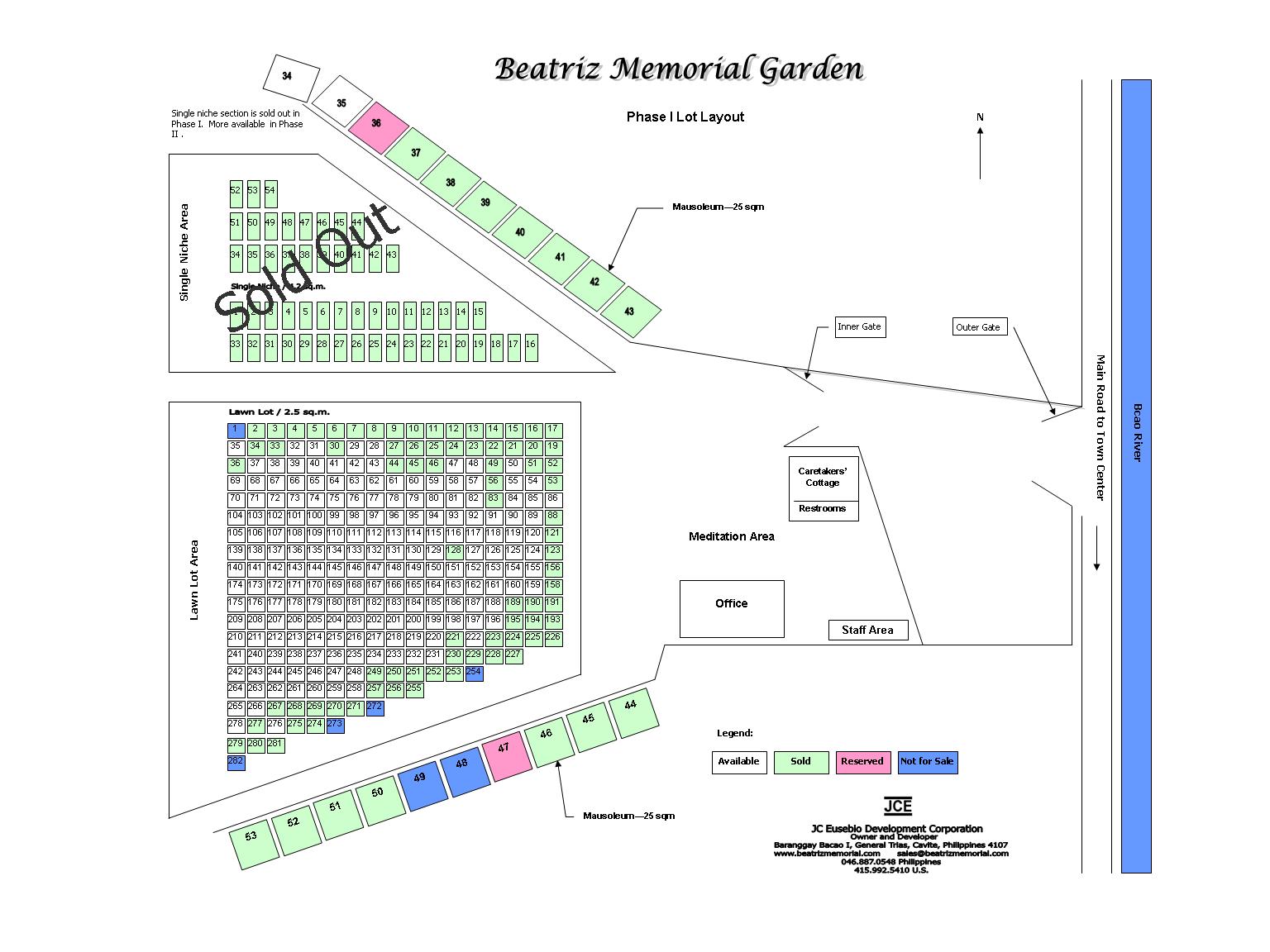 Park Layout of Beatriz Memorial Garden